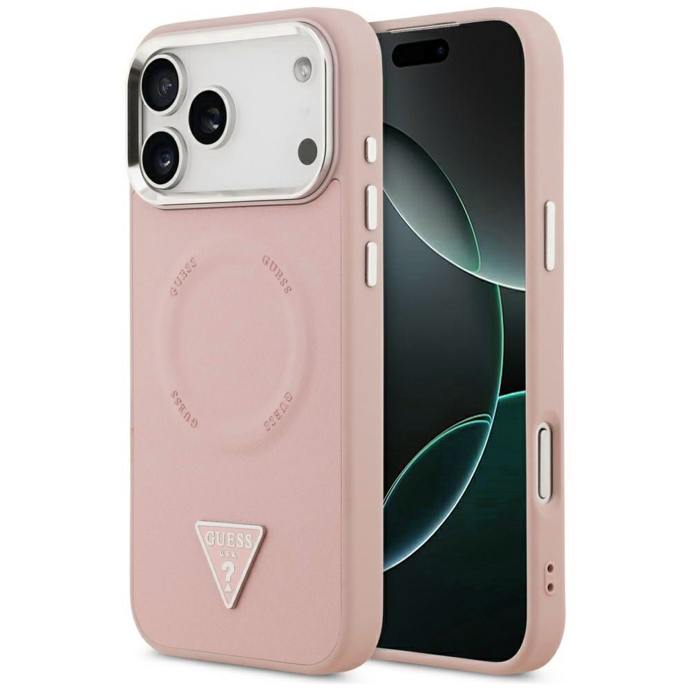 Husa pentru Apple iPhone 17 Pro, din Piele Ecologica, Guess, Culoare Roz