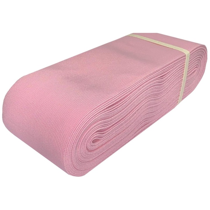 Banda elastica pentru cusut, Kufer, Roz, 80mm