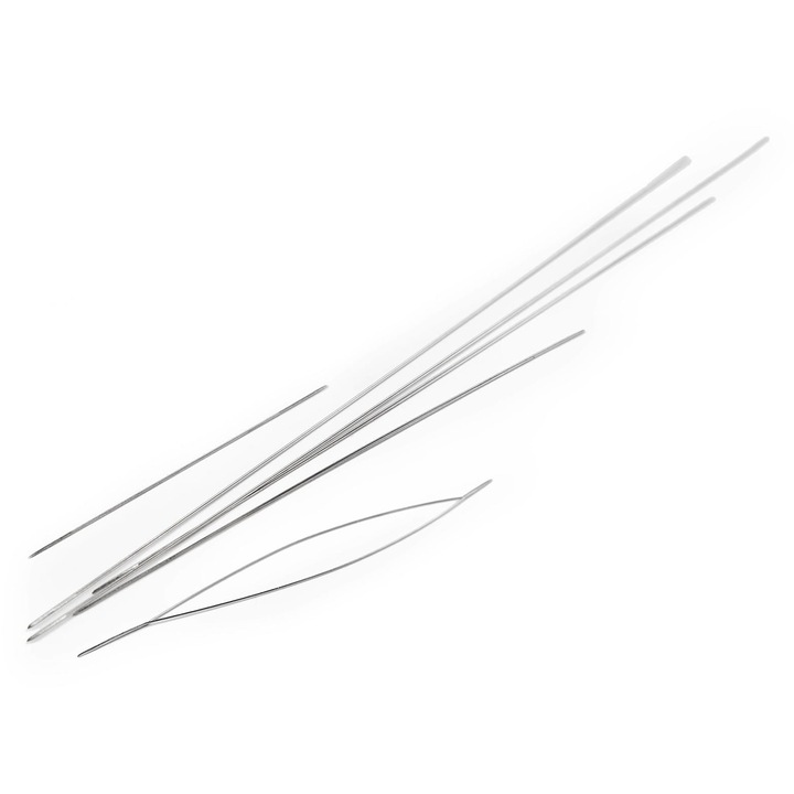 Set ace de cusut pentru margele, Kufer, 6 bucati, 4.5x12,5cm, 0.26mm