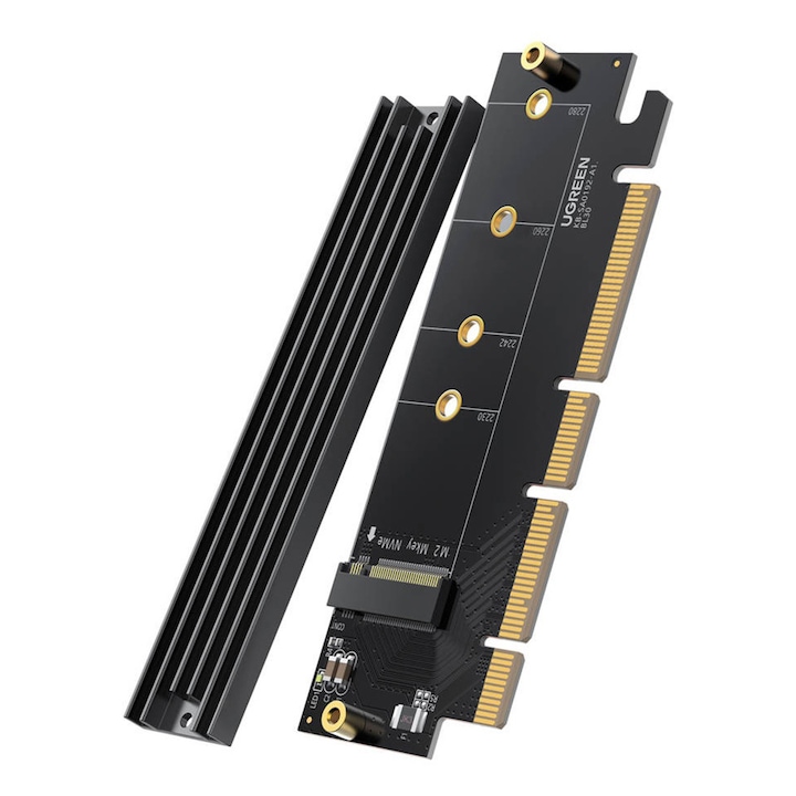Placa de expansiune PCIe 4.0 x4 la M.2 NVMe, 64Gbps, M-Key, Ugreen, Negru