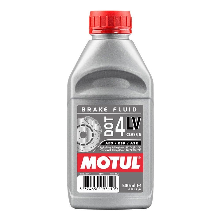 MOTUL DOT 4 LV szintetikus fékfolyadék, ISO 6. osztály, 0.5L