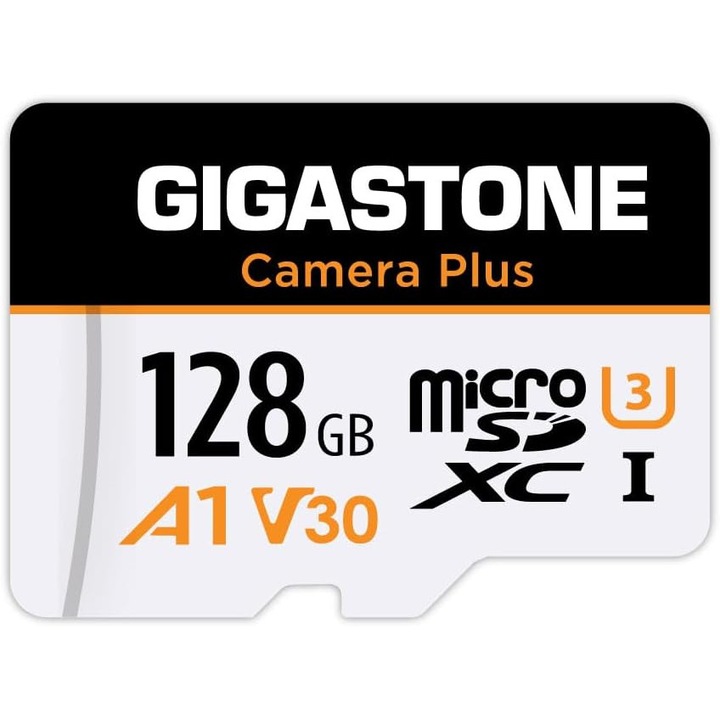 Card Micro SD GIGASTONE 128GB Camera Plus, Viteza 100MB/s, 4K UHD