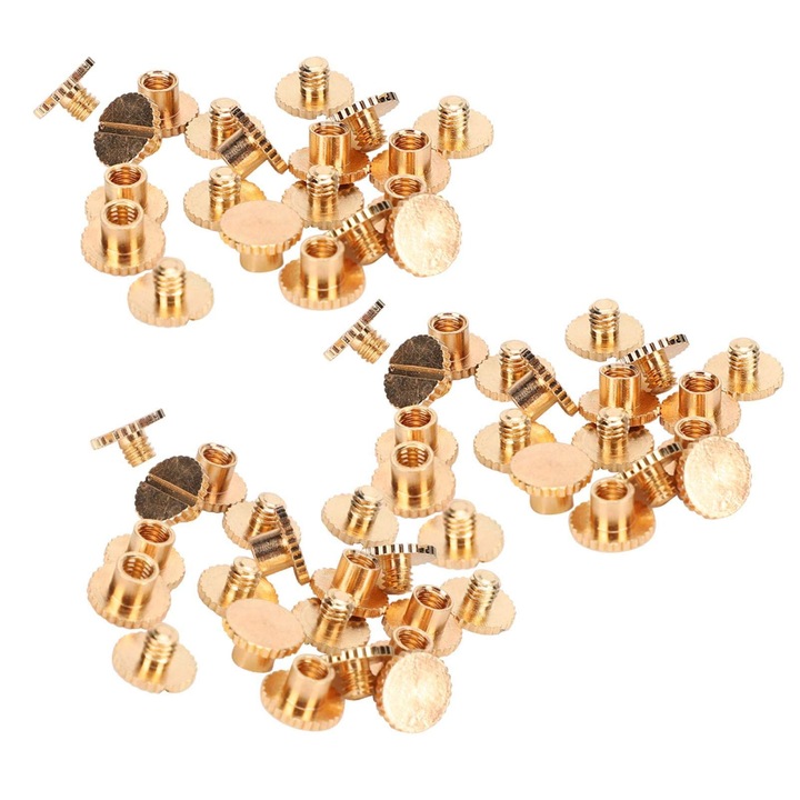 Set de 30 nasturi metalici pentru tapiterie, Kufer, 4mm, 9,5x6mm, aurii