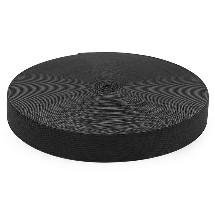 Elasztikus szalag, Kufer, 25mm x 25m, fekete