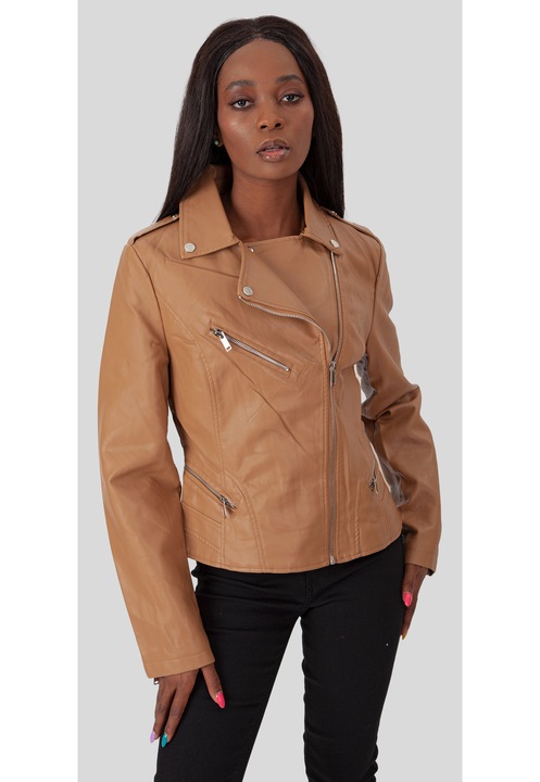 Geaca de dama, Perso, camel, piele ecologica, Maro camel