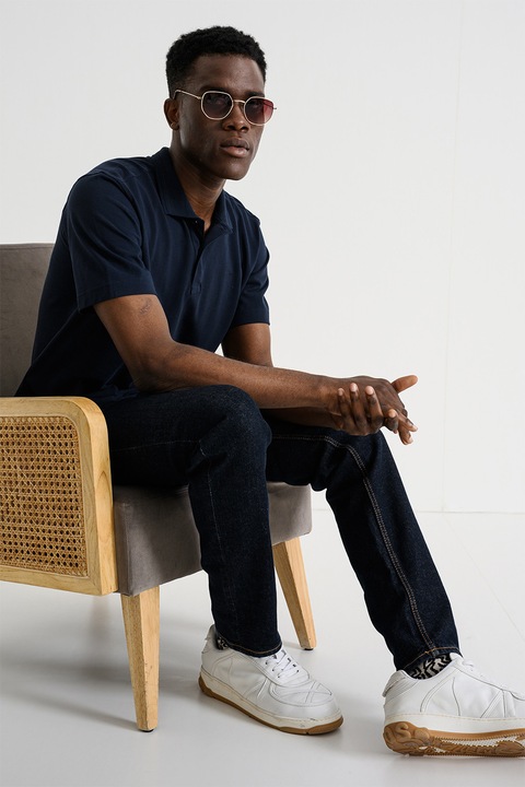 G-STAR, Galléros organikuspamut póló, Tengerészkék