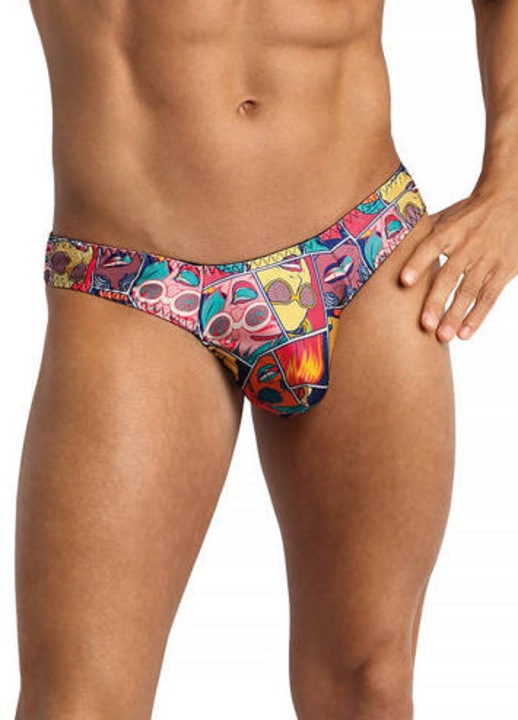 Férfi tanga bugyi Luka, többszínű, kényelmes, finom gumírozással