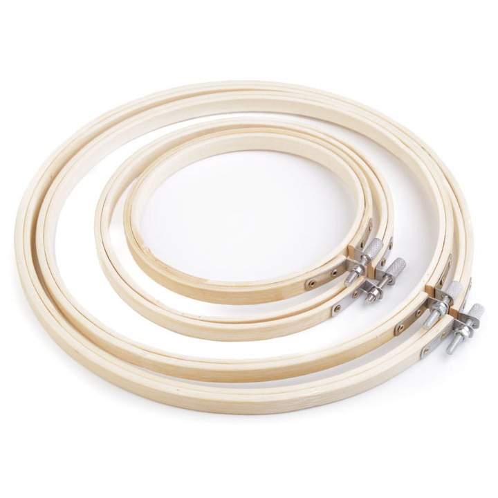 SKC bambusz hímzőráma készlet, 4 darab, méretek 10x15x20x25cm