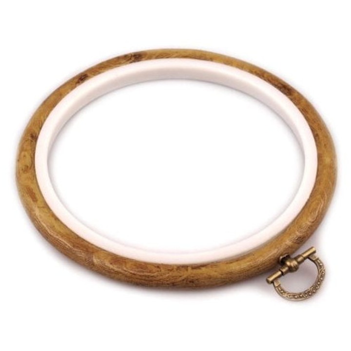 Rama de brodat circulara, 12x14cm, cu suruburi decorative, multicolor