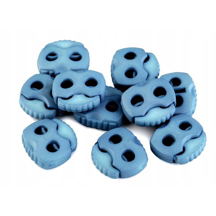 DUGÓK 20 X 20 MM KÉT LYUKKAL 10 DB - 13 KÉK/MELANGE