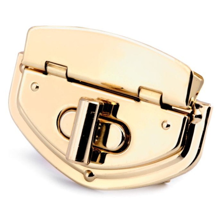 Clips pentru geanta , Kufer, 39x54mm , auriu