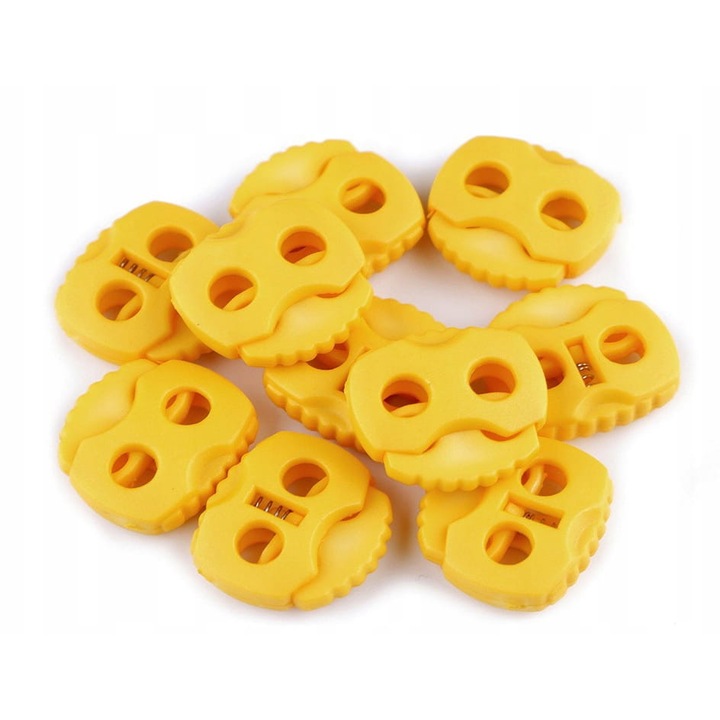 DUGÓK 20 X 20 MM KÉT LYUKKAL 10 DB SÁRGA 28