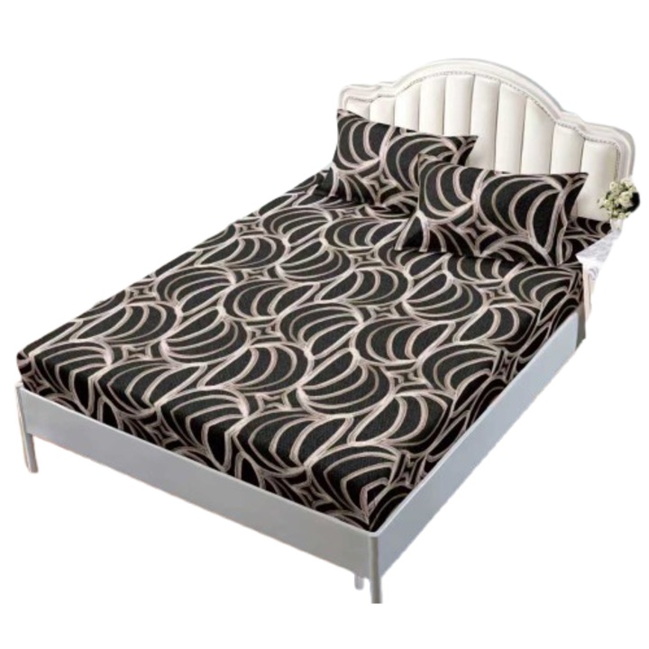 Gumírozott lepedő, 2 személyes, 180x200 cm, hullámmintás