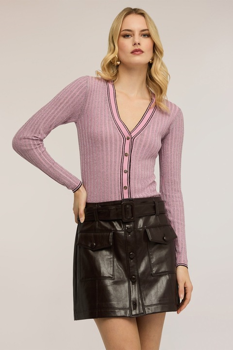 Motivi, Cardigan cu striatii si decolteu in V, Lila