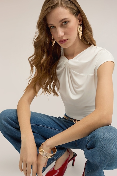 Motivi, Bluza uni cu decolteu la baza gatului, Alb murdar