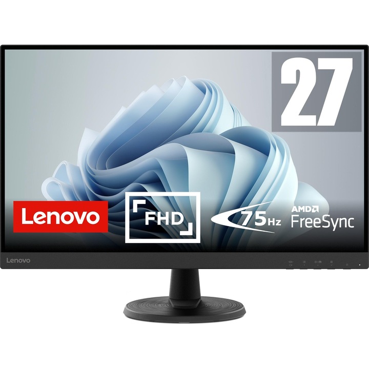 Monitor Lenovo D27-40, 27" FHD VA 250nit, 75Hz, 4ms, VGA, HDMI