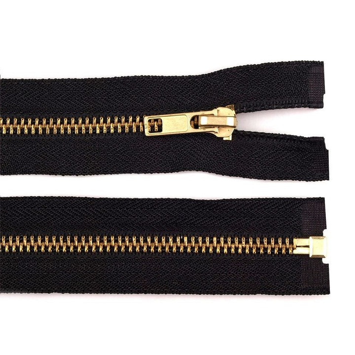 Cipzár fém Kufer 65cm, 6mm, arany, 1 db-os készlet