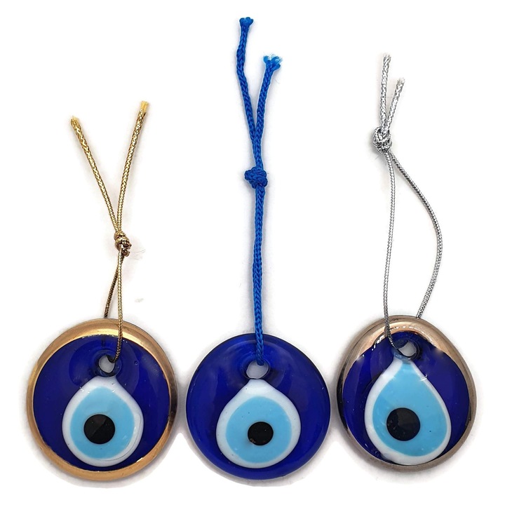 Kulcstartó szett 3 darabos, Kufer, török szem, kék