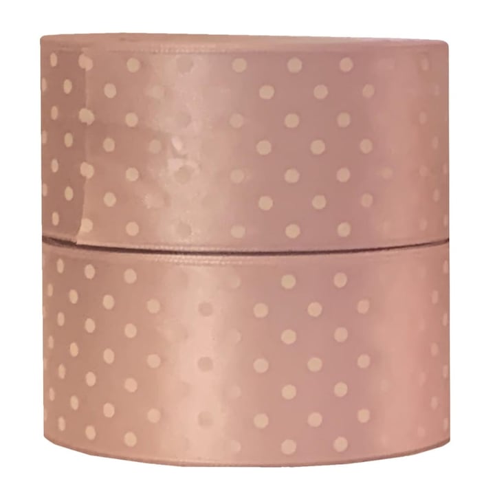 Tasiema сатенена панделка на точки, Kufer, 25 мм, 22 метра, многоцветна