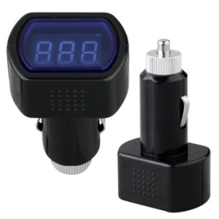 Feszültségmérő akkumulátorhoz és generátorhoz, Top Gift, LCD, 12-24V, 7x4x3cm