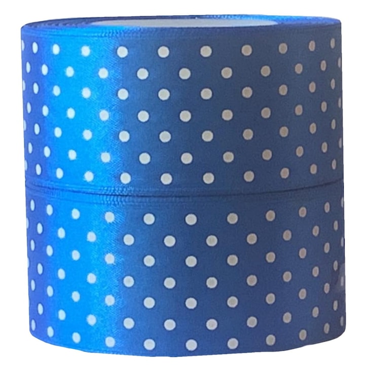 Сатена панделка на точки, Kufer, 25 мм, 22 метра, полиестер