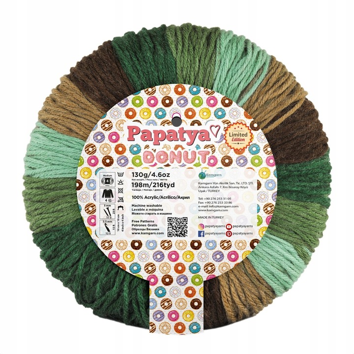 Fire de tricotat Papatya, multicolor, 130g\198m