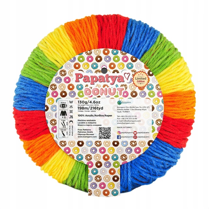 Fire de tricotat Papatya, multicolor, 130g\198m