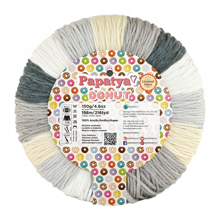 Fire de tricotat Papatya, multicolor, 130g\198m