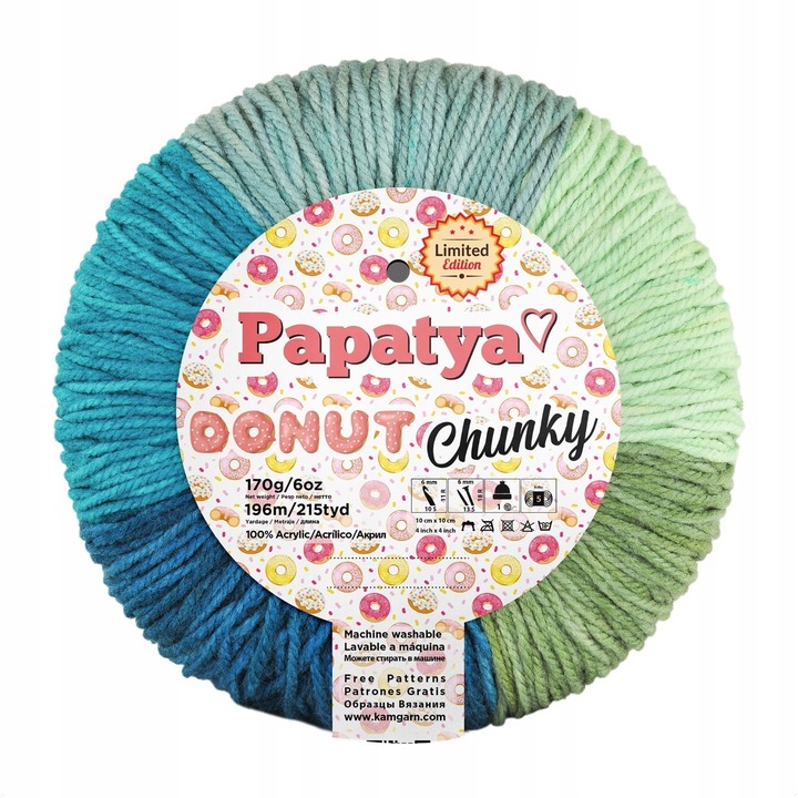 Fire textile Papatya, Wloczka Donut Chunky, multicolor, 170g/196m