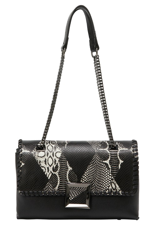 Női táska, Joella, fekete, univerzális méret, texturált anyag, fém részletek.