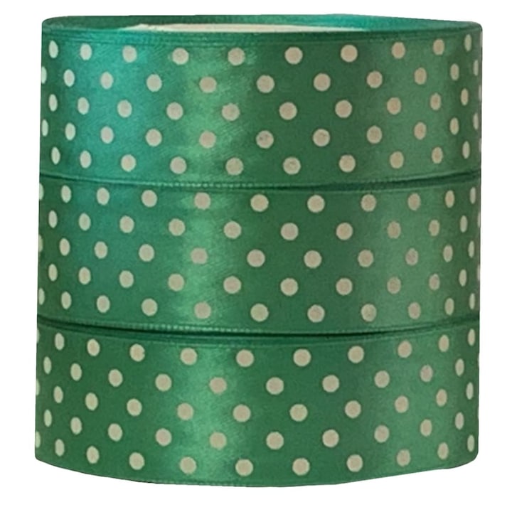 Сатена панделка на точки, Куфер, 25 мм, 22 метра, многоцветна