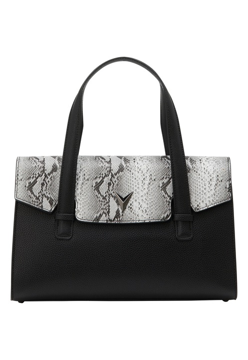 Joella női táska, strukturált design, aligátorbőr, fekete-fehér, one size