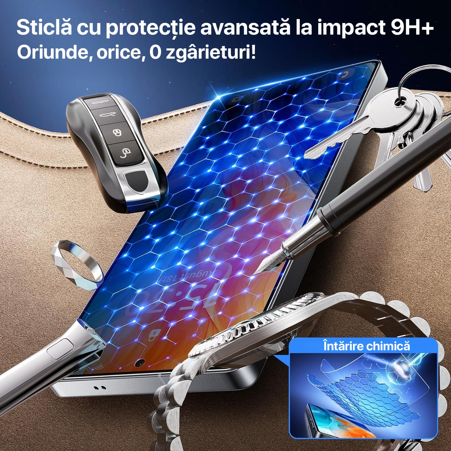 Folie sticla privacy pentru Samsung Galaxy S26 Ultra DaDen, Protectie antisoc, Anti-spy, Instalare usoara, Calitate premium