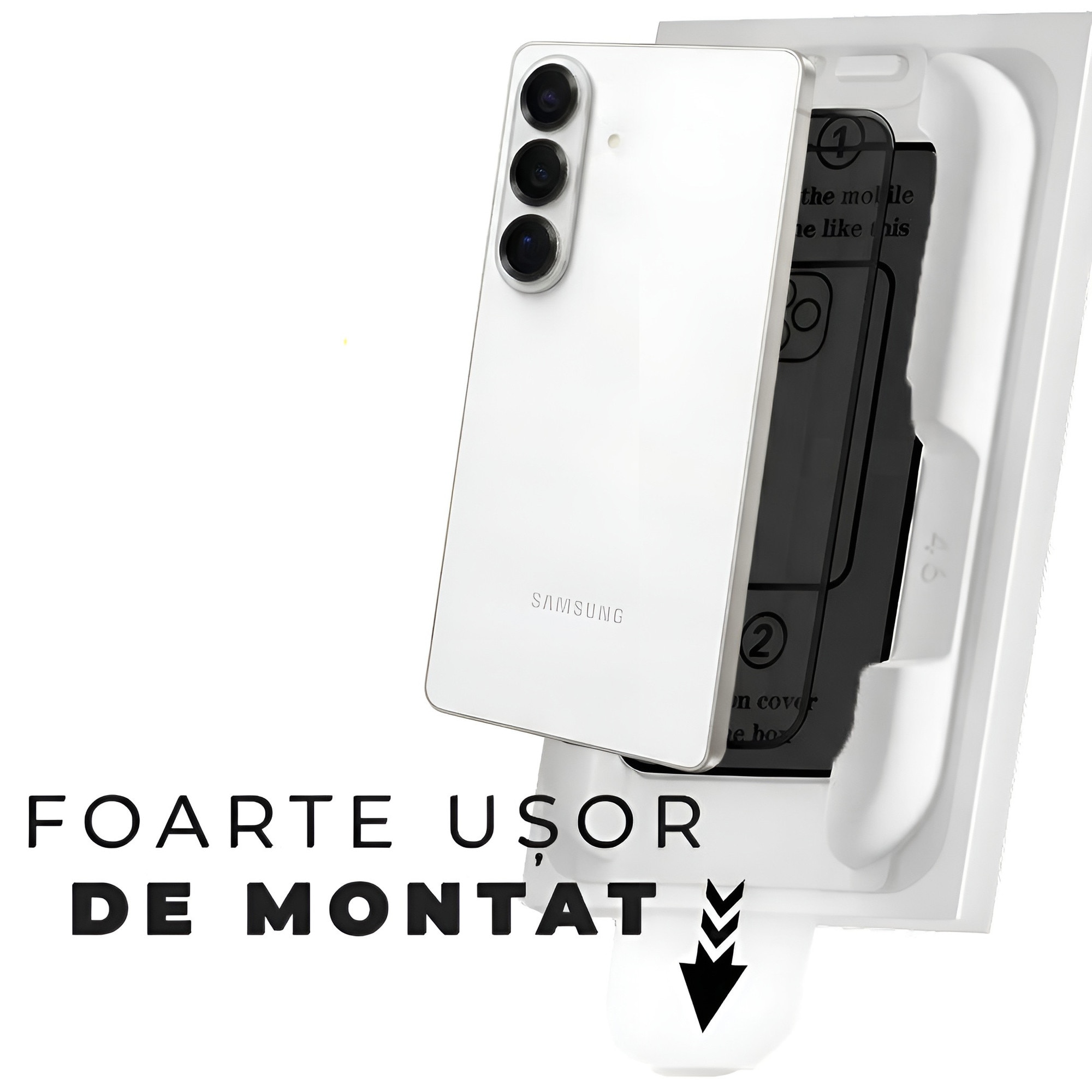 Folie sticla privacy cu aplicator pentru Samsung Galaxy S26 Plus Daden MagicBox, Anti-spy, 9H, Full Glue, Full Cover, Aplicator automat, Antisoc, Antizgarieturi, Margini negre