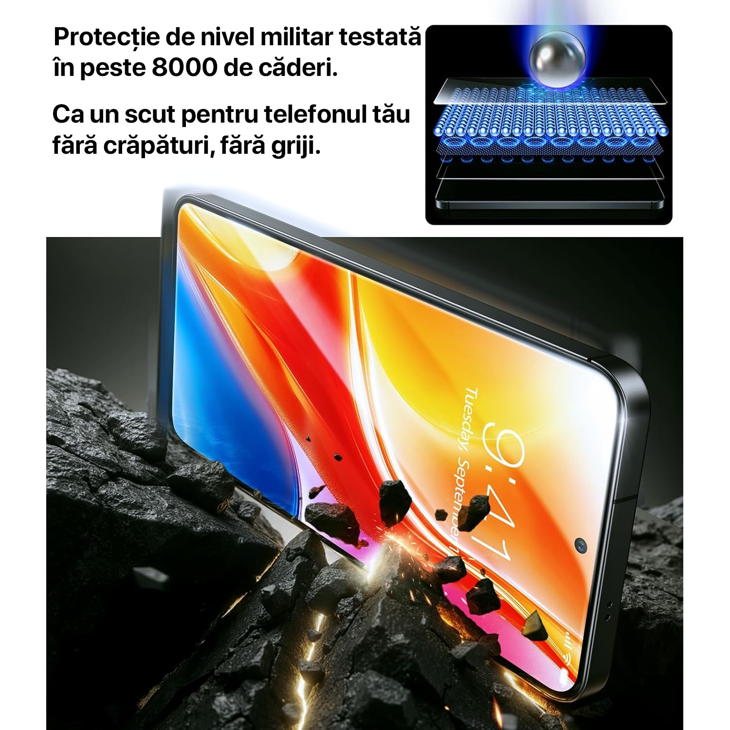 Folie sticla privacy pentru Samsung Galaxy S26 Ultra DaDen, Protectie antisoc, Anti-spy, Instalare usoara, Calitate premium