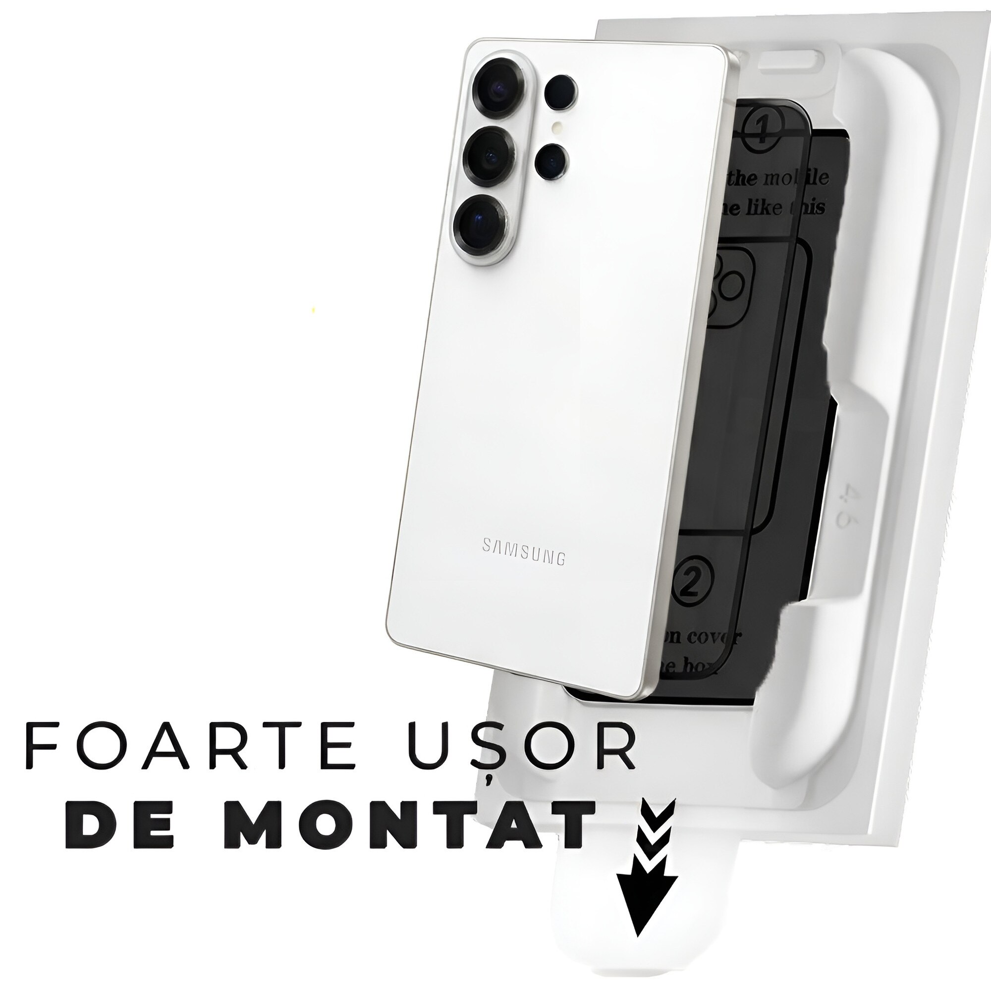 Folie sticla privacy pentru Samsung Galaxy S26 Ultra Daden MagicBox, Anti-spy, 9H, Full Glue, Full Cover, Aplicator automat, Antisoc, Antizgarieturi, Margini negre