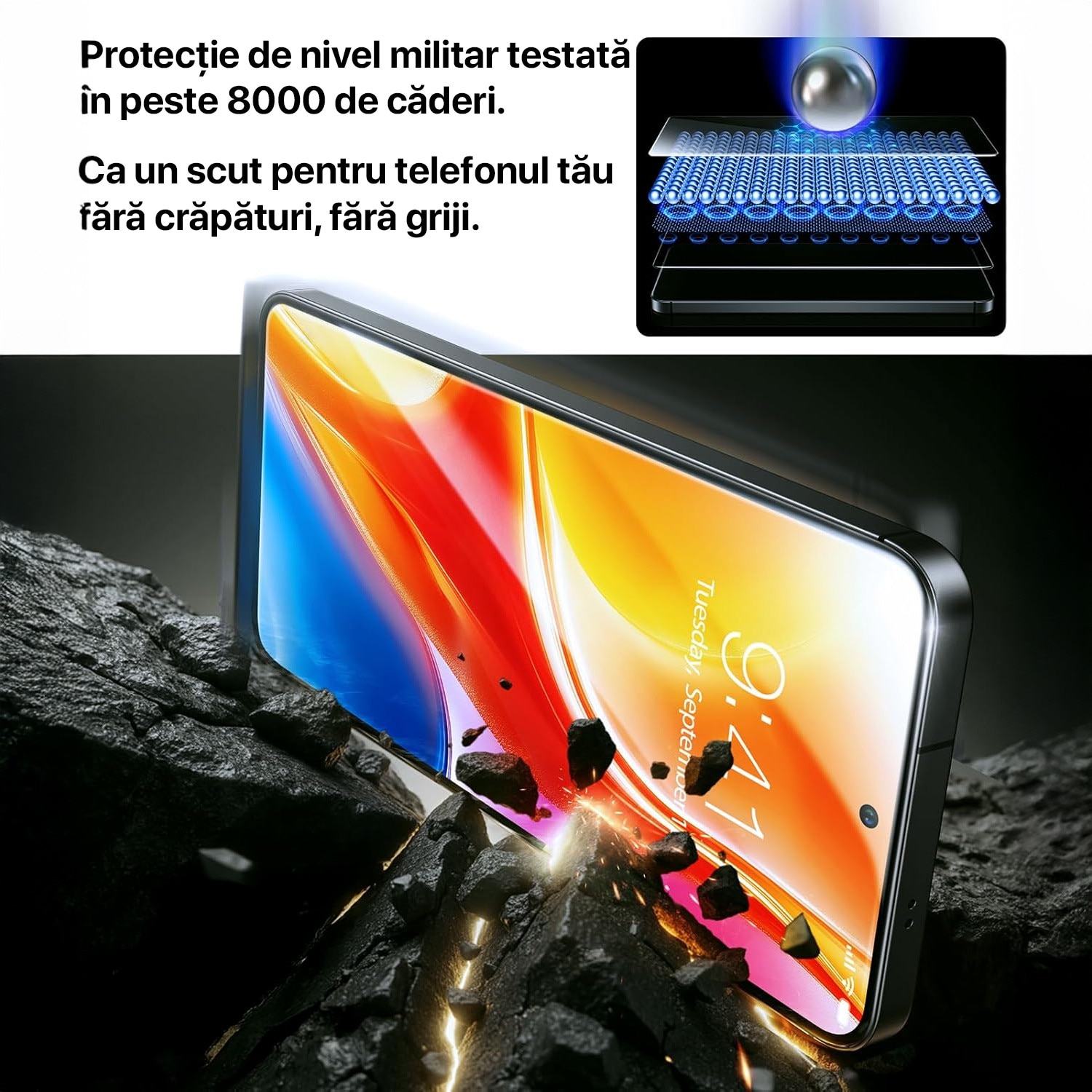 Folie sticla Samsung Galaxy S26 Ultra DaDen, 9H, Full Cover, Full Glue, Antisoc, HD Clear, Antiamprenta, Compatibila amprenta, Instalare usoara