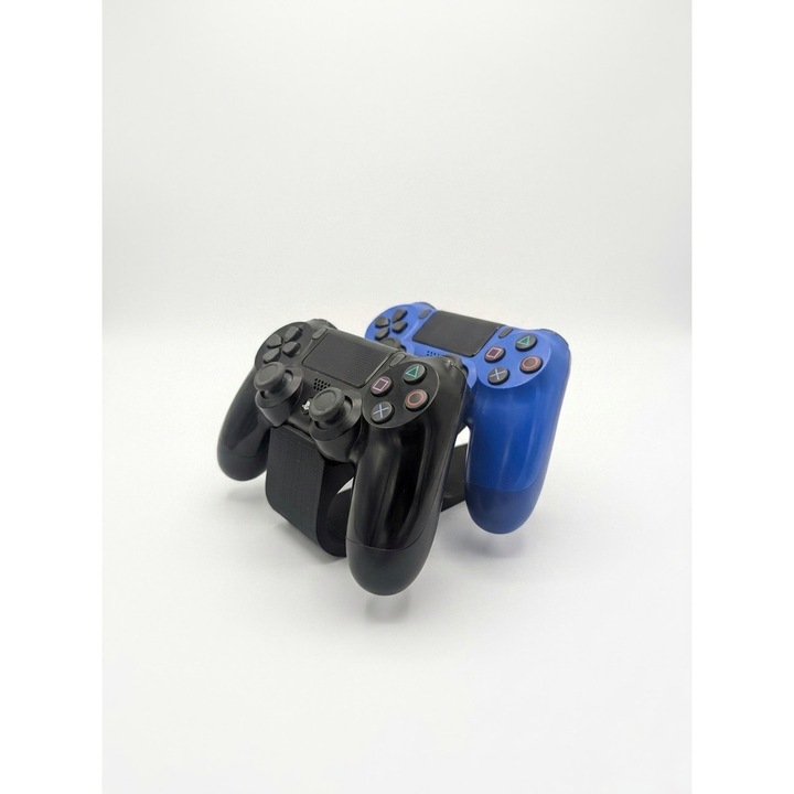 Suport Dublu pentru Controllere PS4, Stand Vertical DualShock 4, Organizator Gaming Birou