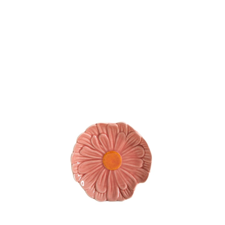 Kis tányér virággal, HOMLA, rózsaszín, 10 cm