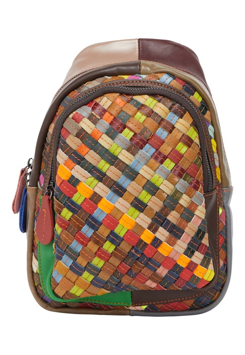 Rucsac Joella, piele, 2 compartimente, culoare brown, dimensiune unica