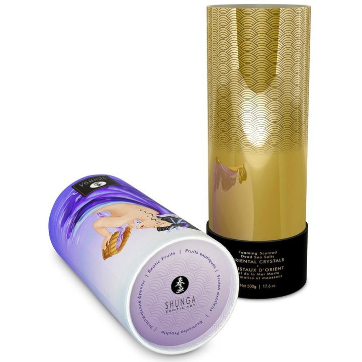 Sare de baie Shunga, Crystals Orientale Exotic Fruits, 600g, parfum fructat, tuba