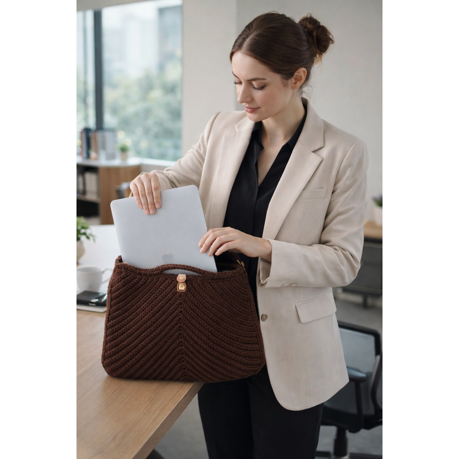 Urban Knit Executive - geanta handmade laptop
