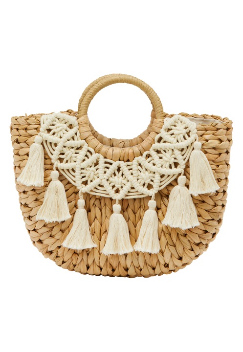 Joella női táska, fonott modell, barna színű, one size