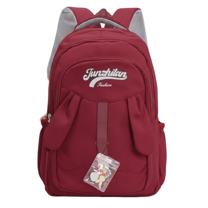 Ghiozdan/Rucsac pentru scoala sau calatorii, cu atasare la troler, ZY-8817, visiniu, 44 x 29 x 13 cm