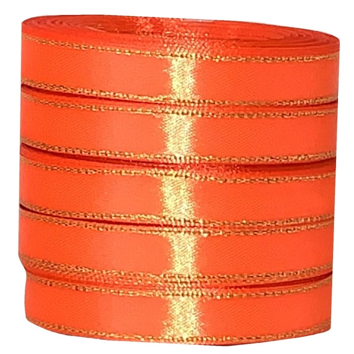 Сатена лента Куфер 25 мм, 22 метра, златиста