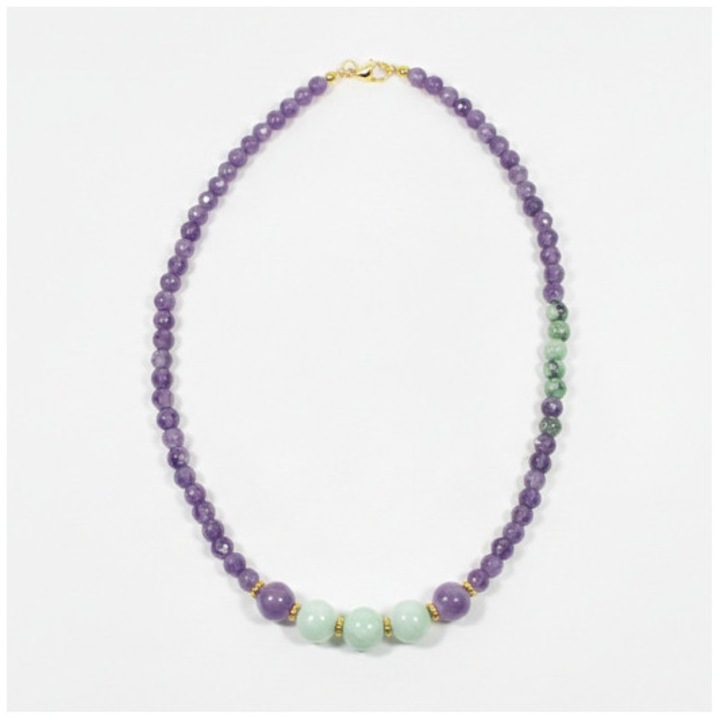 Colier kunzit jad jasp 45cm, pietre semiprețioase