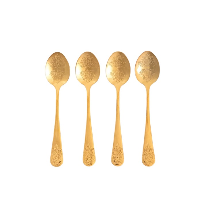 Комплект златни лъжици REGALIA, 4 броя, от неръждаема стомана, за чай и кафе
