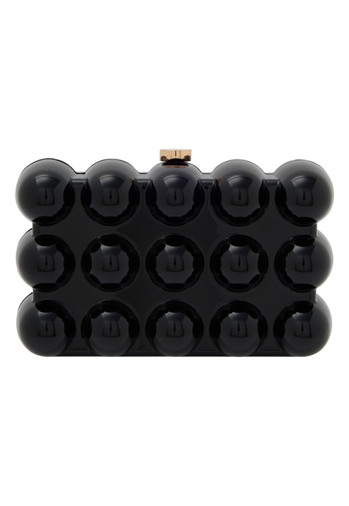 Joella női táska, fekete, geometrikus design, egy méret