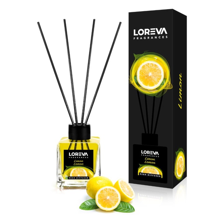 Ароматизатор за стая с пръчици, Loreva, Лимон, 100мл, силна миризма