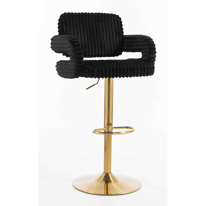 Scaun de birou Votana, HR8403W, Teddy Cord, Negru, Rotativ, 60x50cm